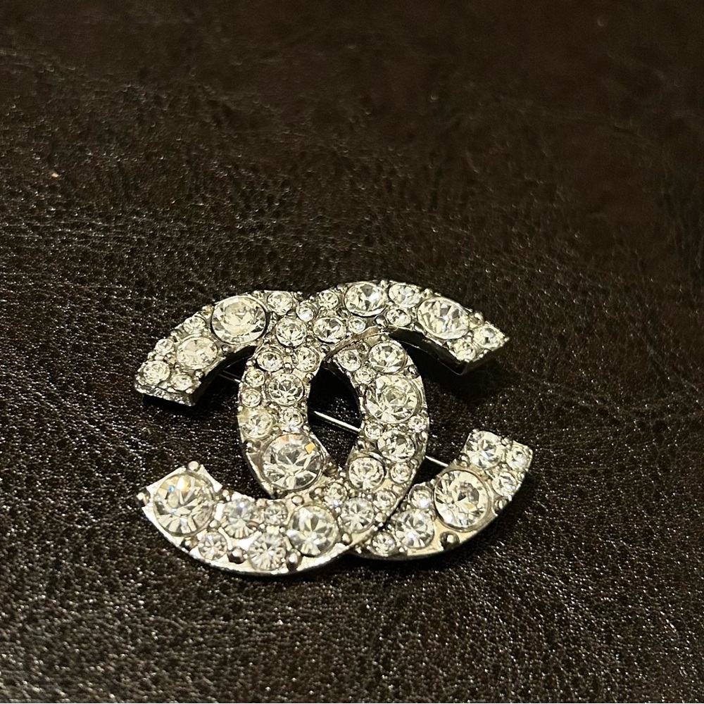 Vintage Crystal CHANEL brooch pin